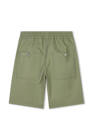 Shorts in misto cotone biologico verde GIVENCHY KIDS | H30717634